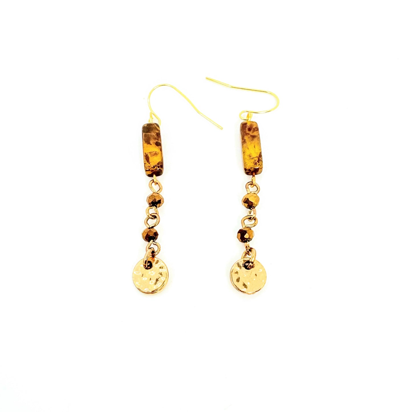 Coco Bronze + Circle Dangle Earrings