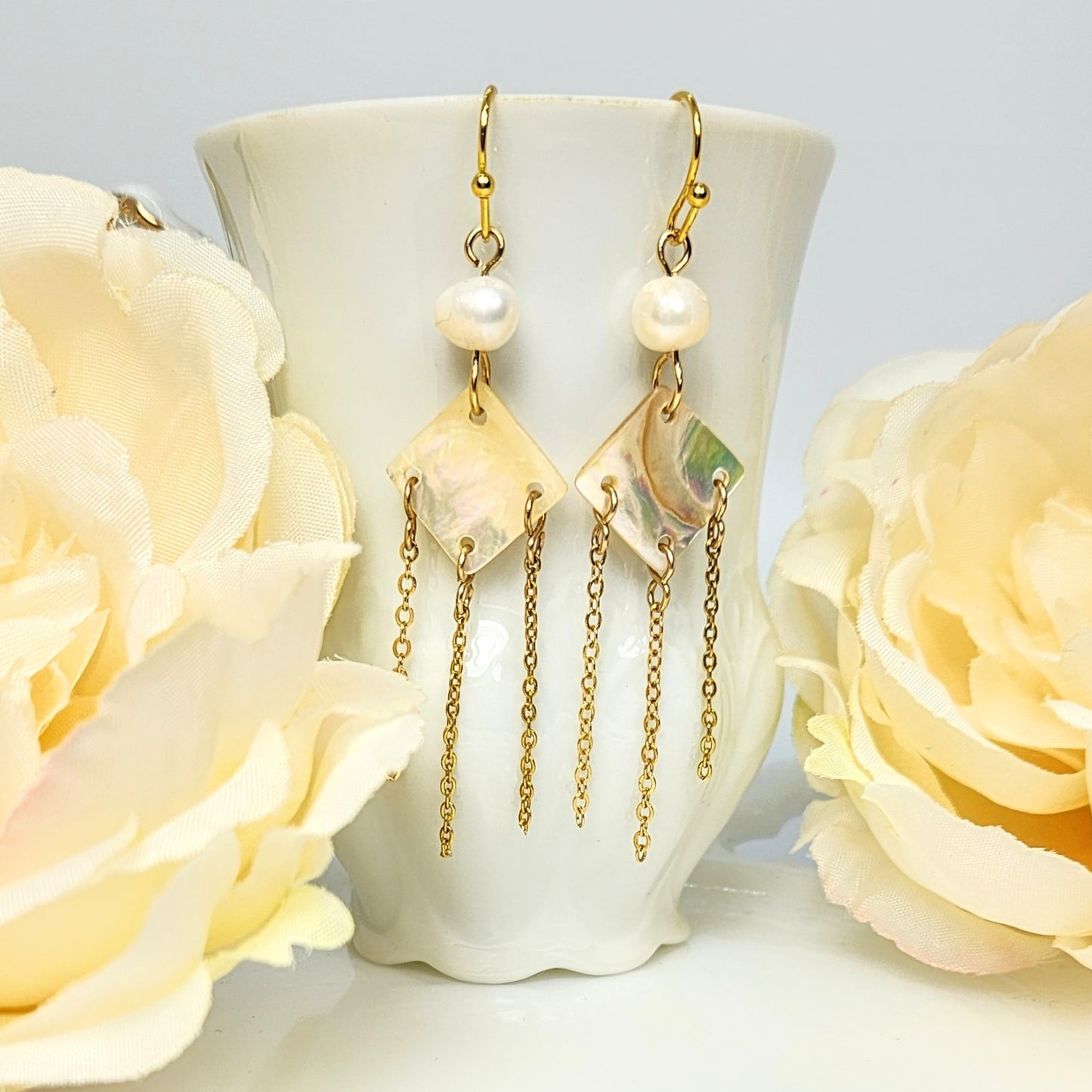 Mother of Pearl Chandelier Earrings