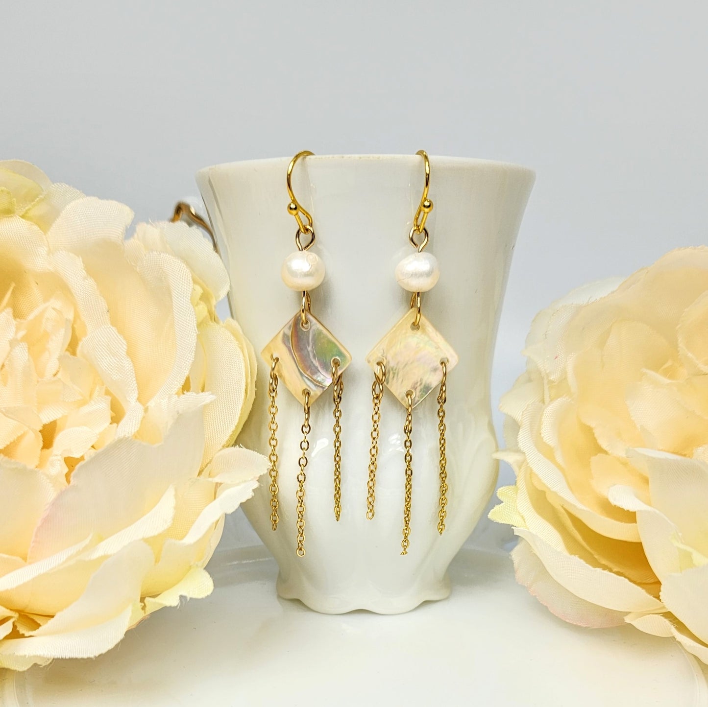 Mother of Pearl Chandelier Earrings