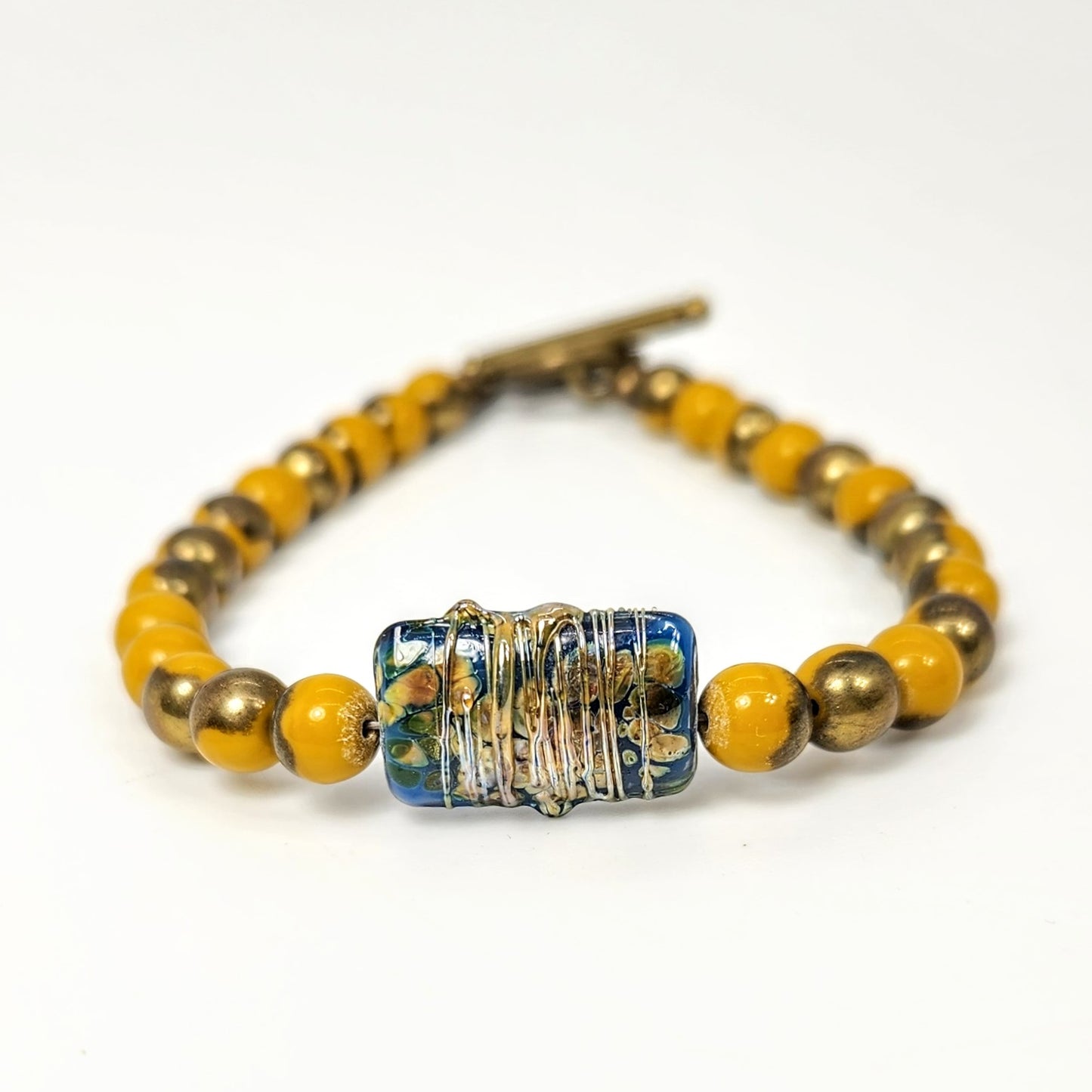 Blue Blown Glass Bracelet