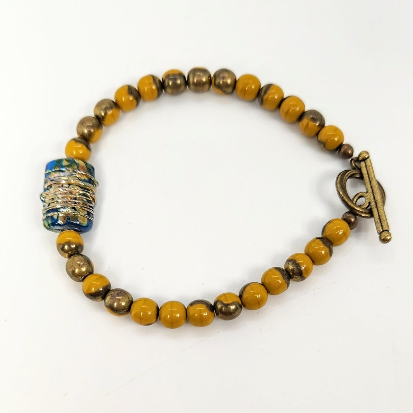 Blue Blown Glass Bracelet