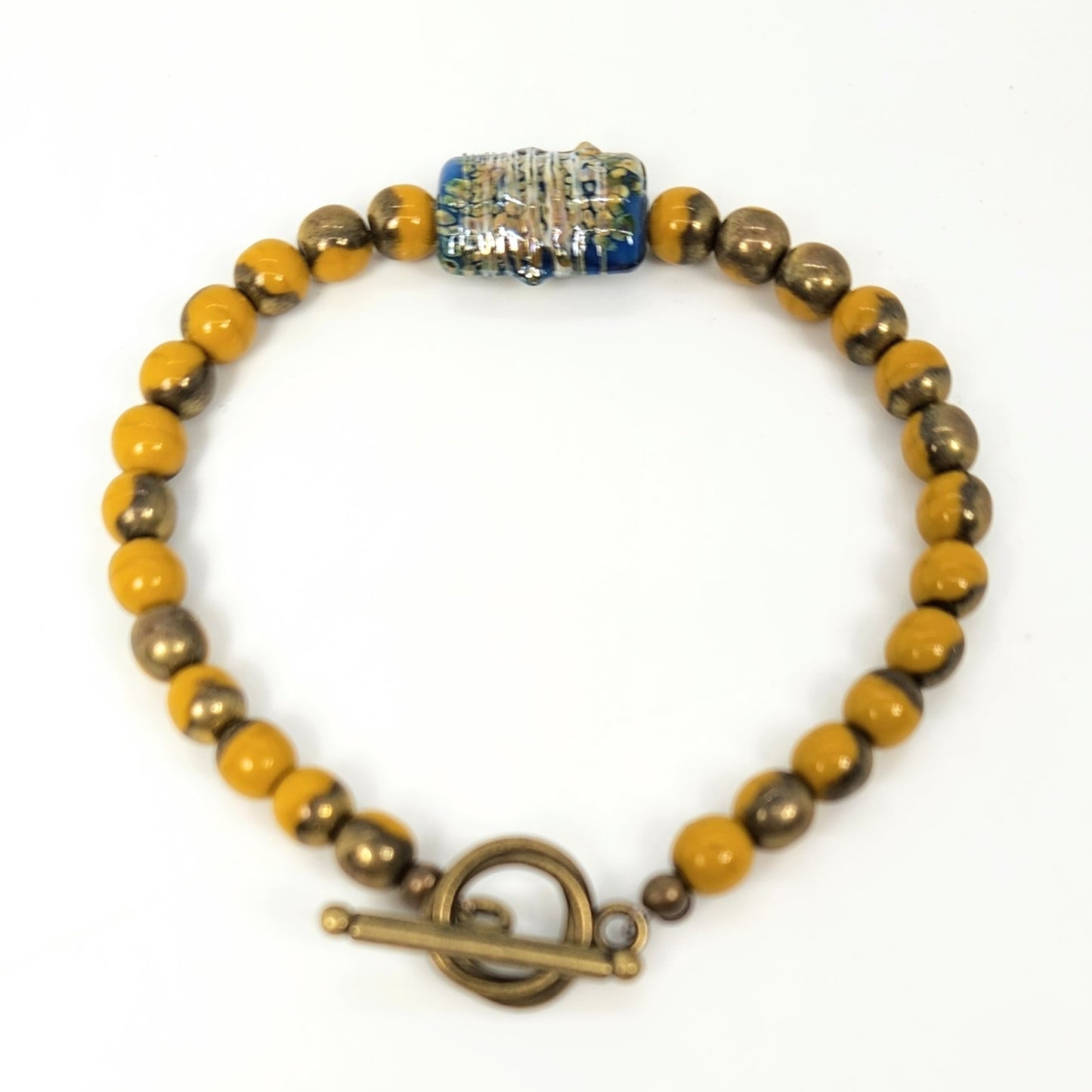 Blue Blown Glass Bracelet