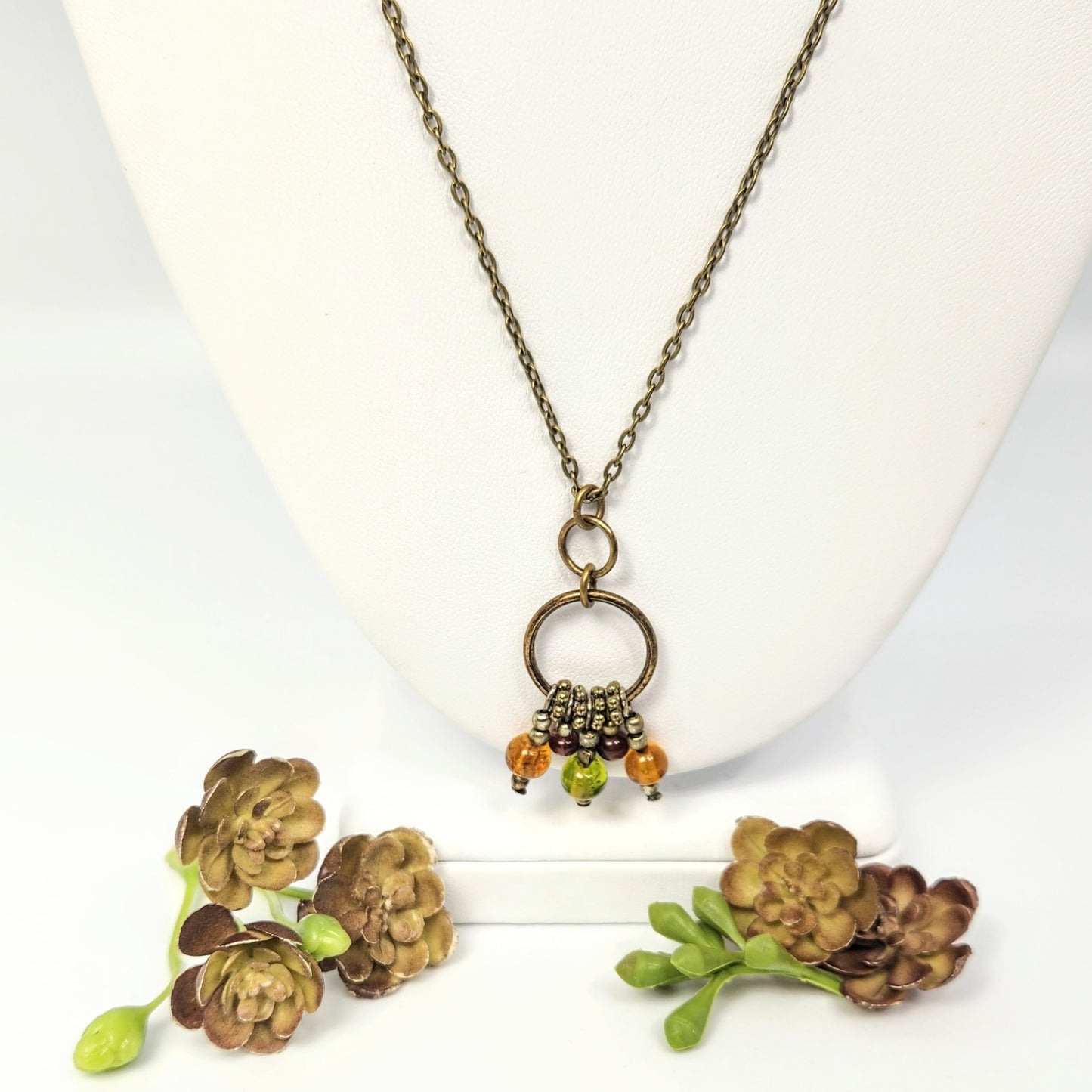 Glass Beads on Jump Necklace