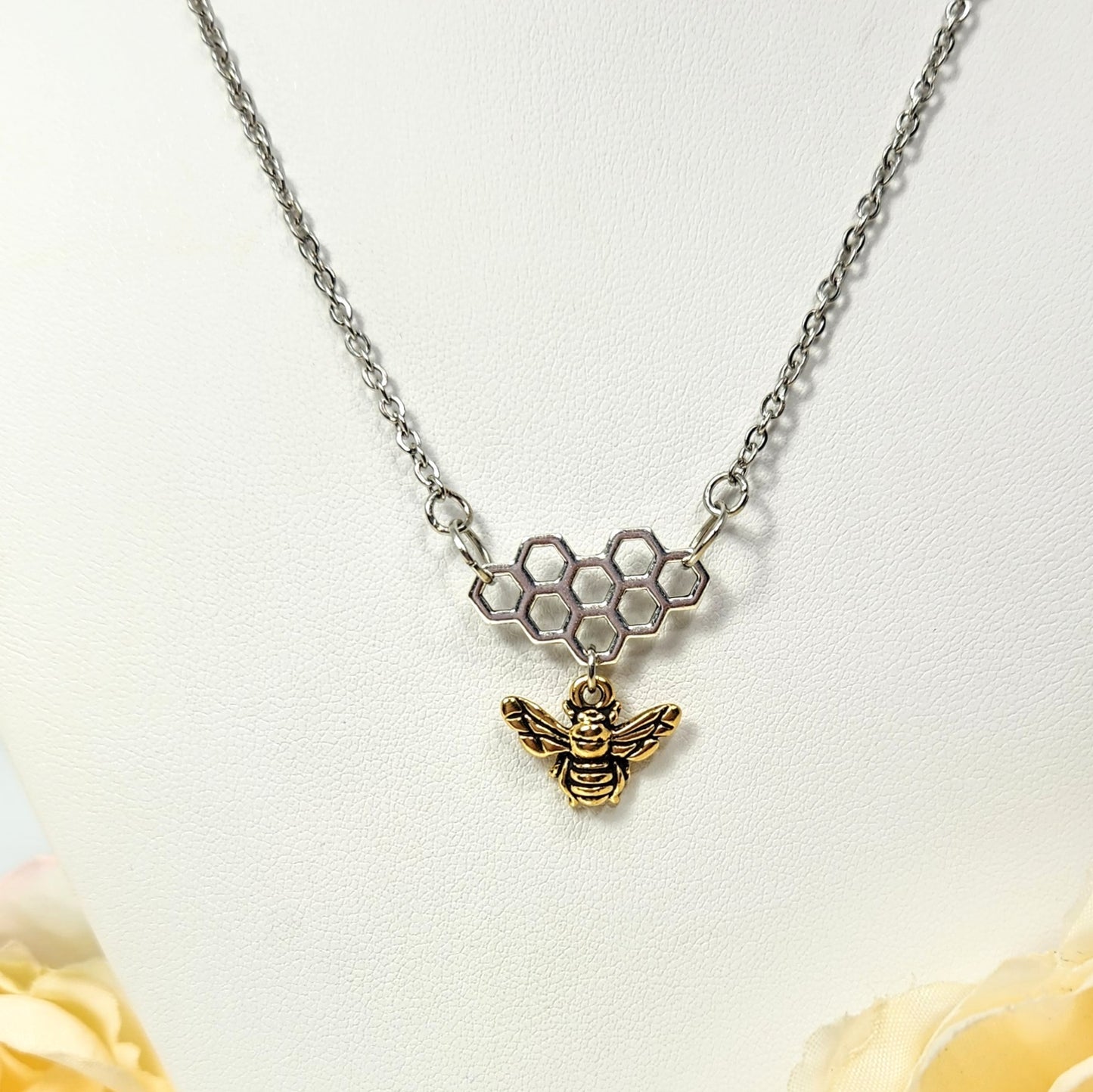 Bee & Honeycomb Necklace