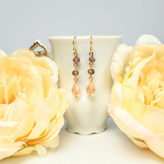 Champagne Pink Teardrop Earrings
