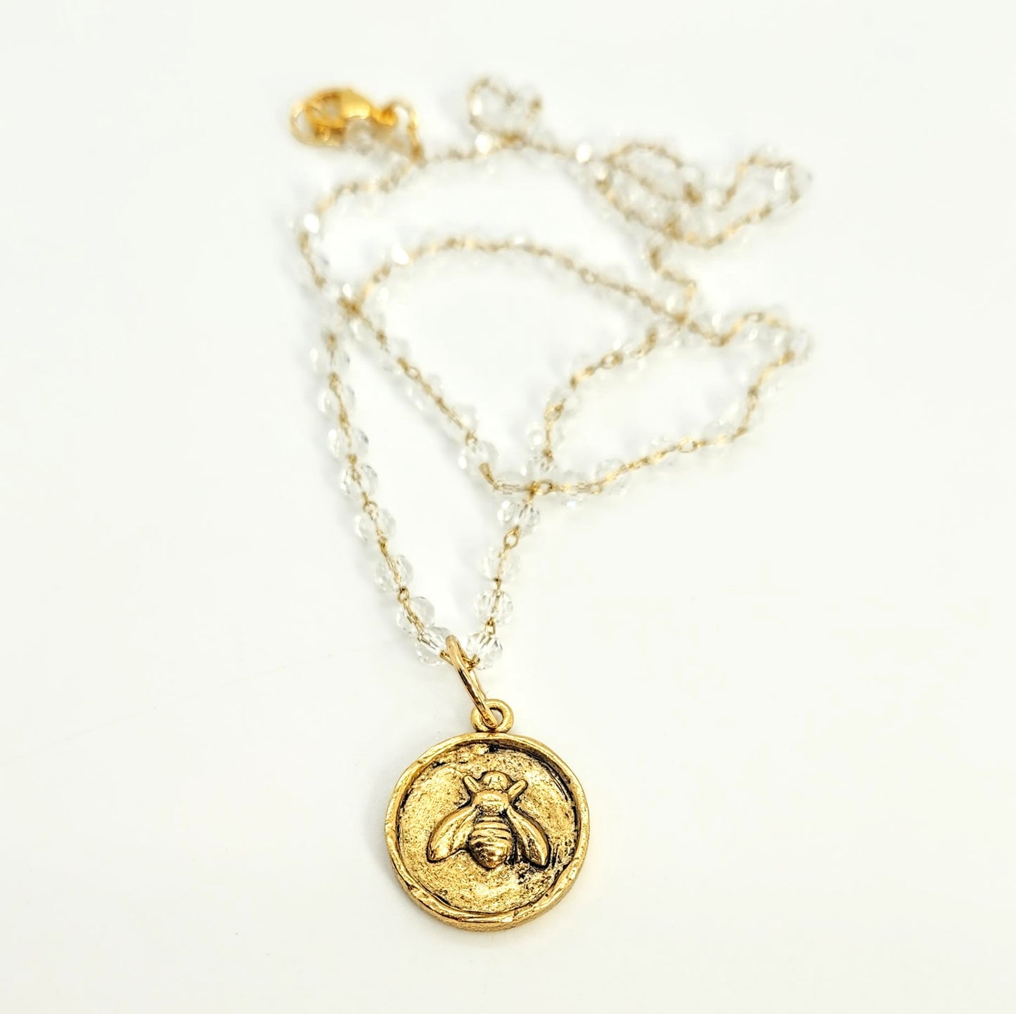 Bee + Crystal Chain Necklace