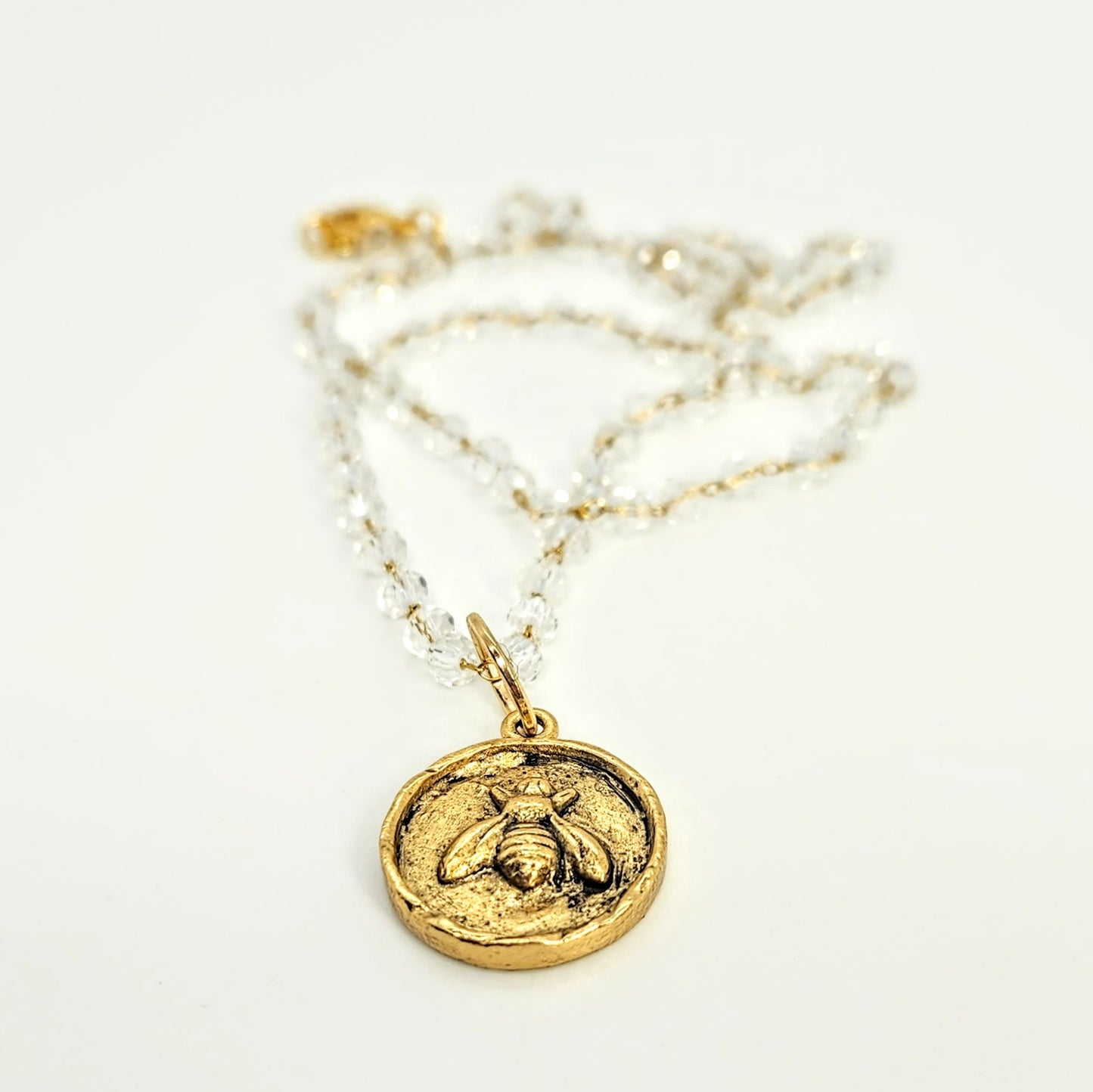 Bee + Crystal Chain Necklace