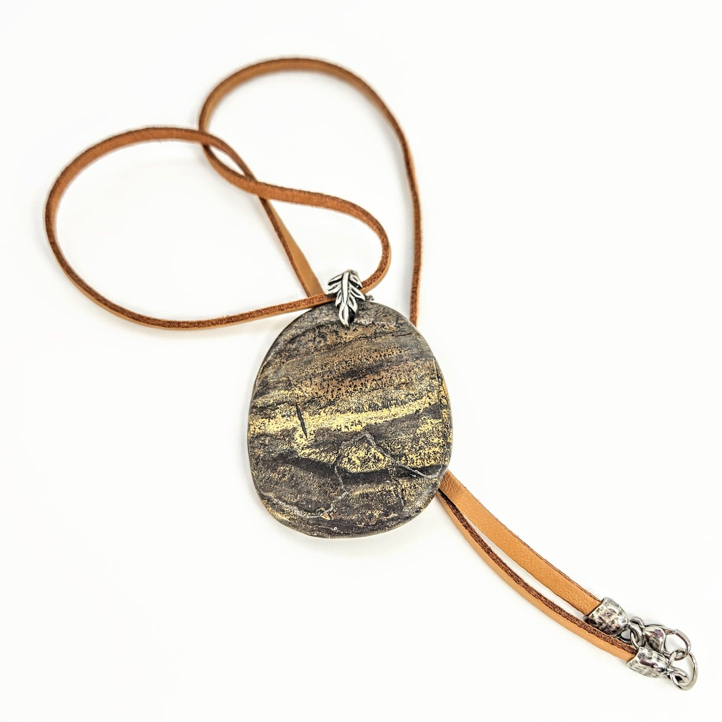 Jasper Pendant on Leather
