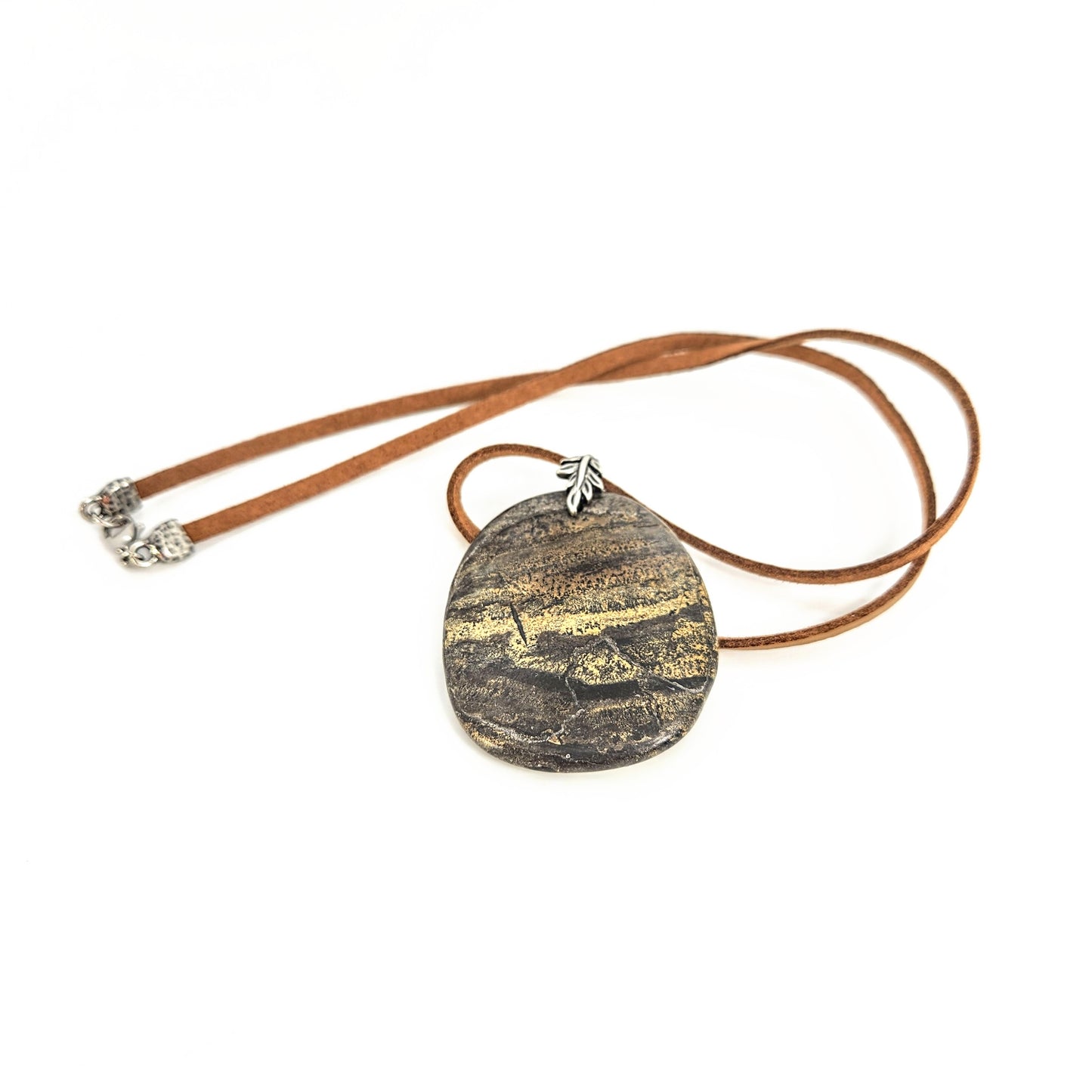 Jasper Pendant on Leather
