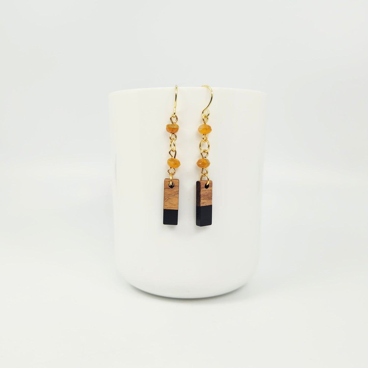 Tiny Wood & Resin Rectangle Black