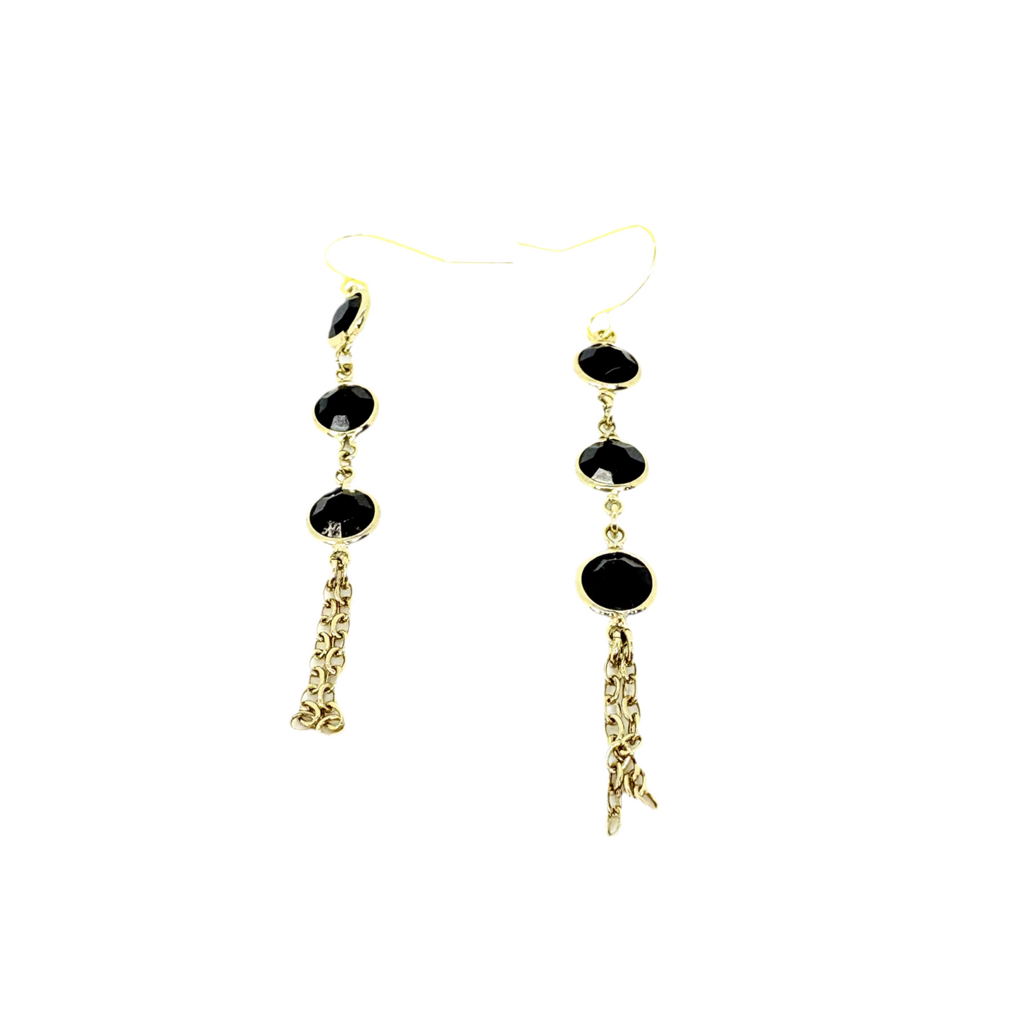 Black and Gold Link Earrings