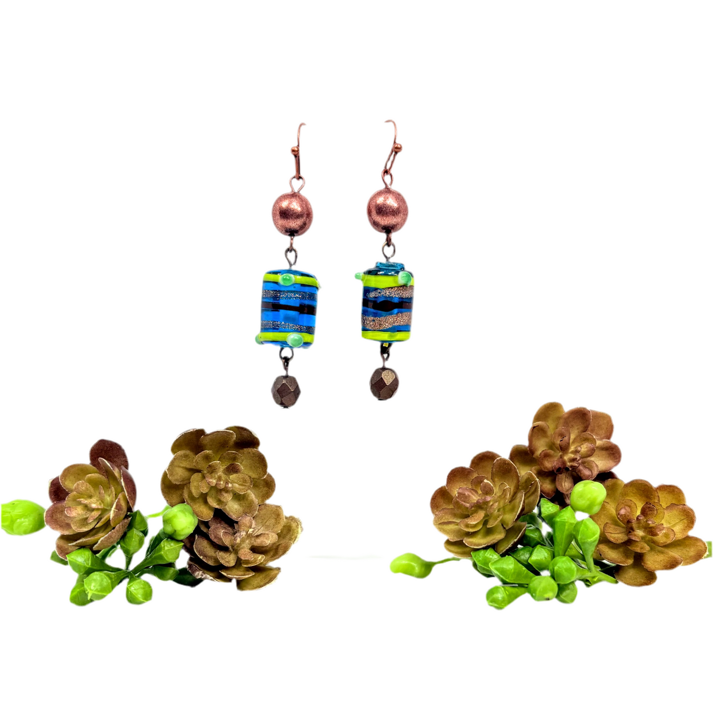Abstract Blown Glass Earrings