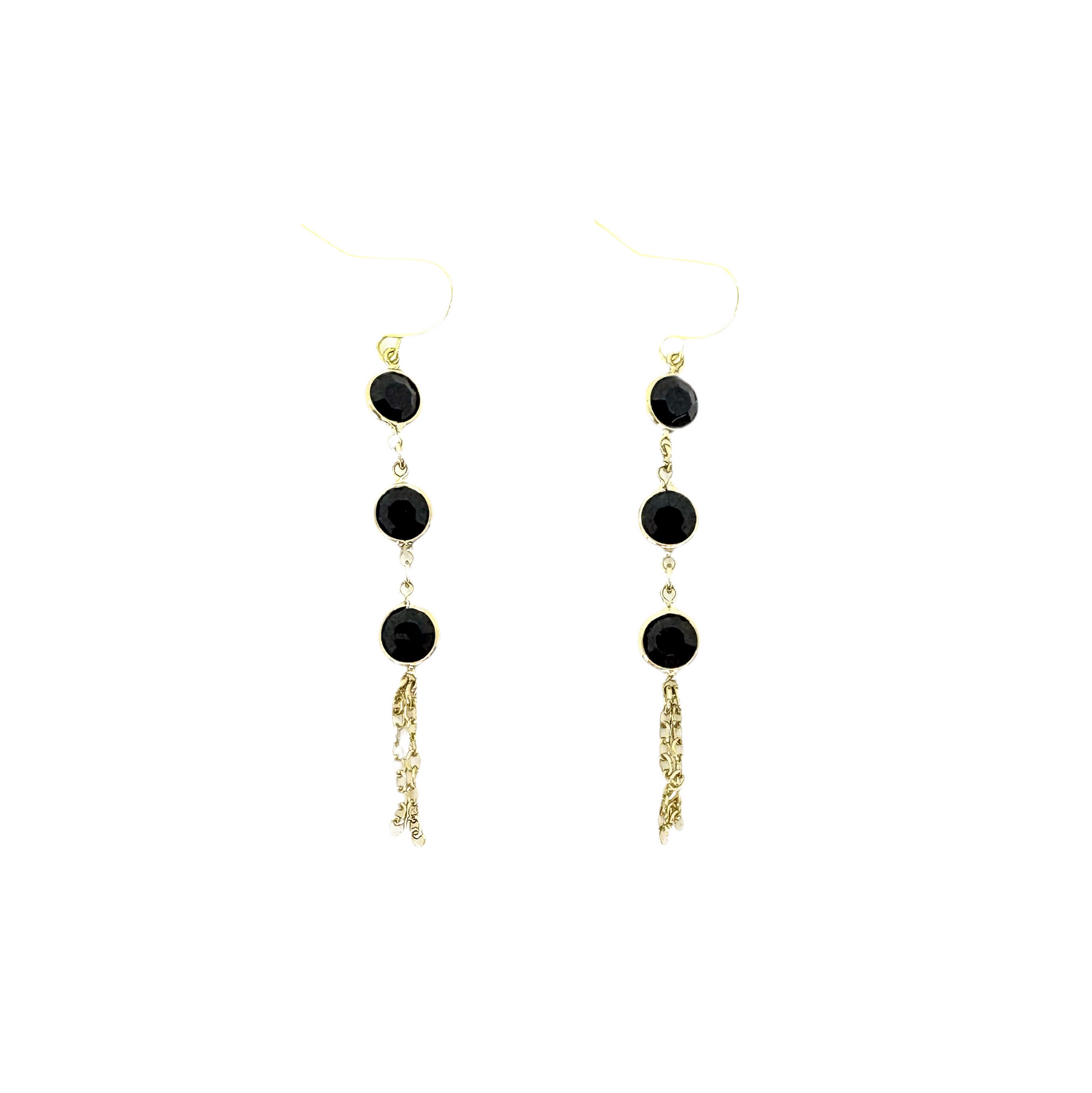 Black and Gold Link Earrings