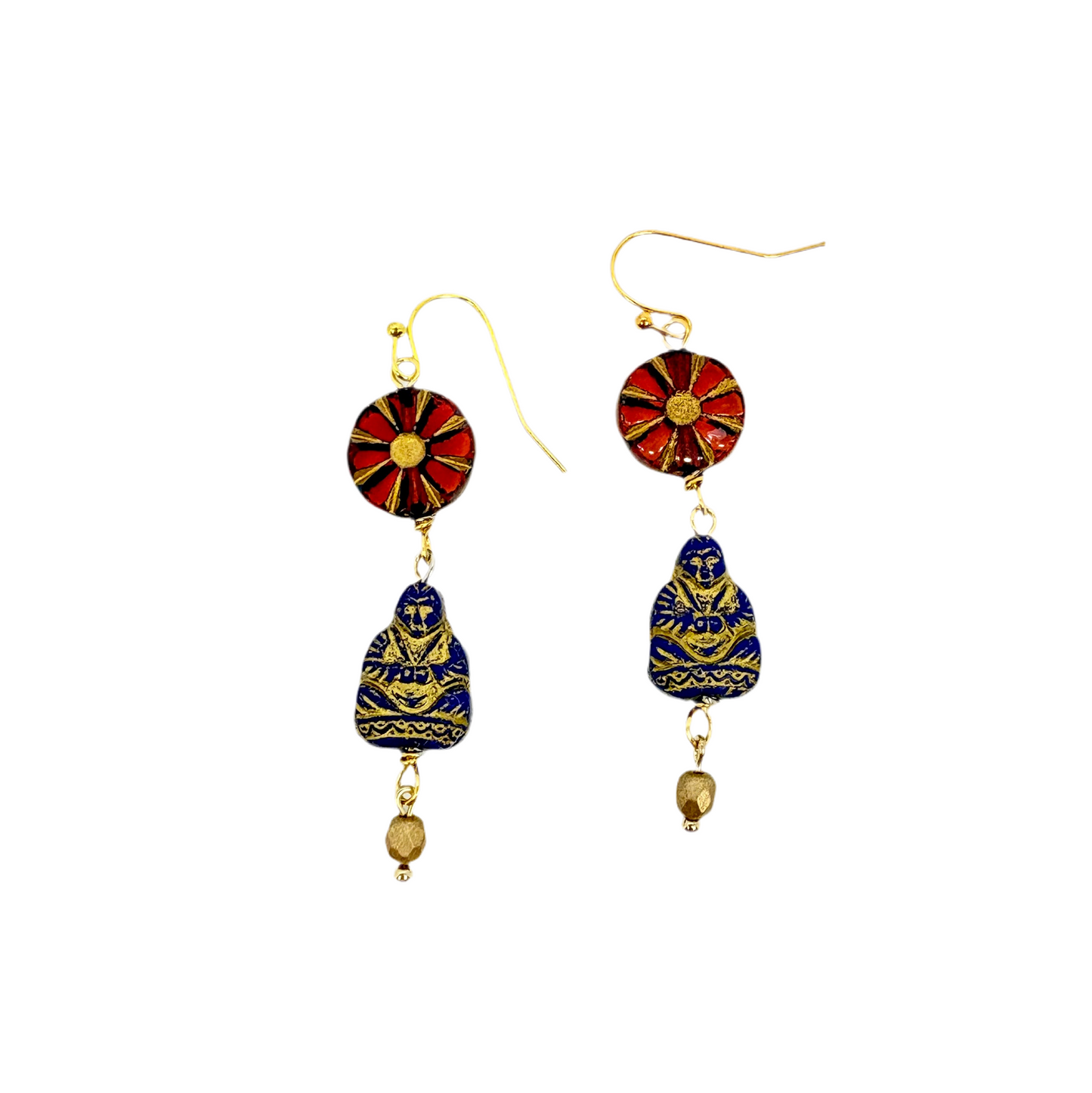 Buddha + Flower Earrings
