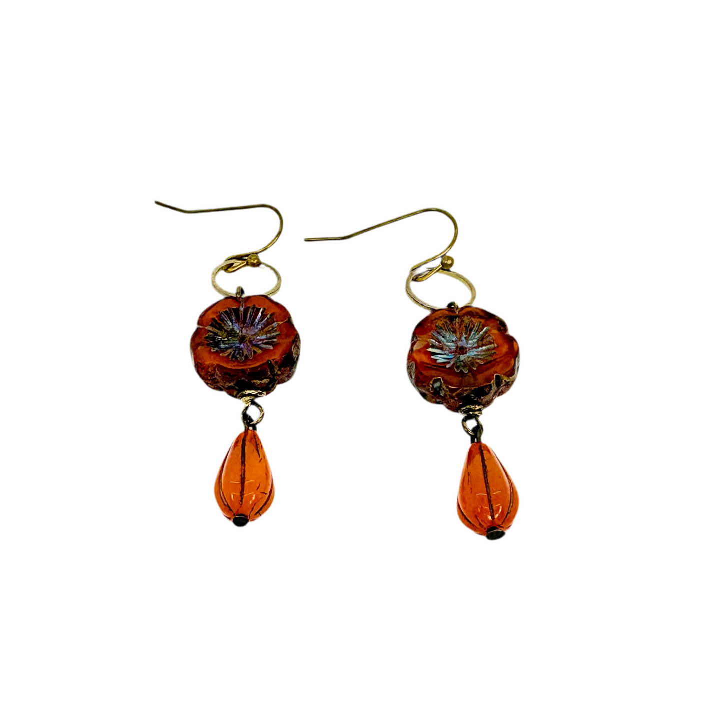 Hibiscus Ginger + Teardrop Earrings