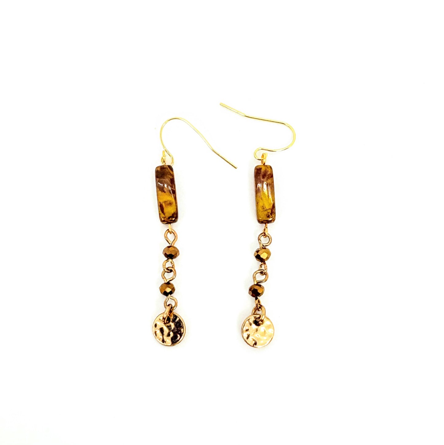 Coco Bronze + Circle Dangle Earrings