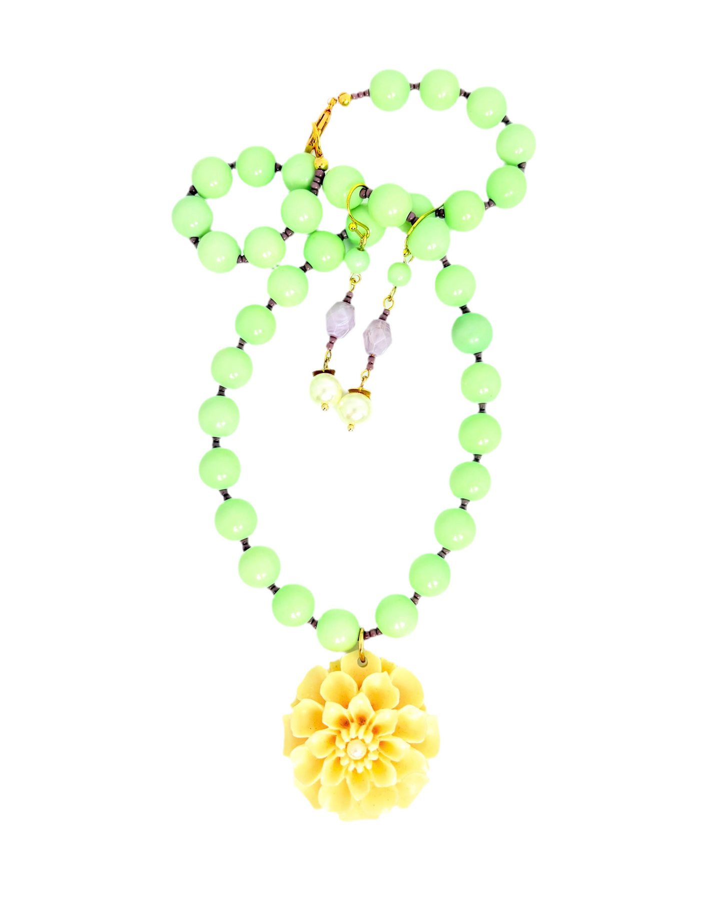 Flower Pendant on Green