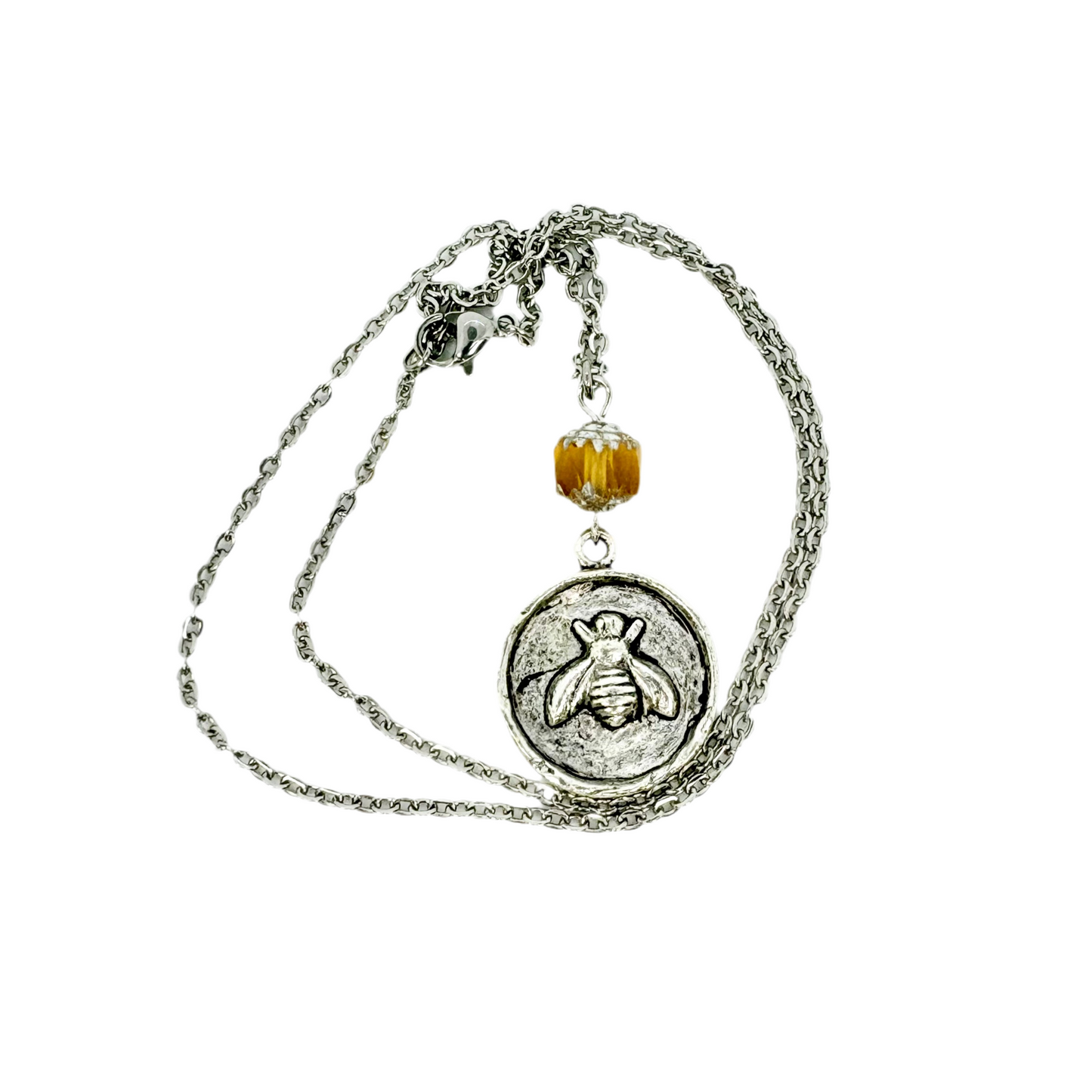 Bee + Cathedral Bead Necklace