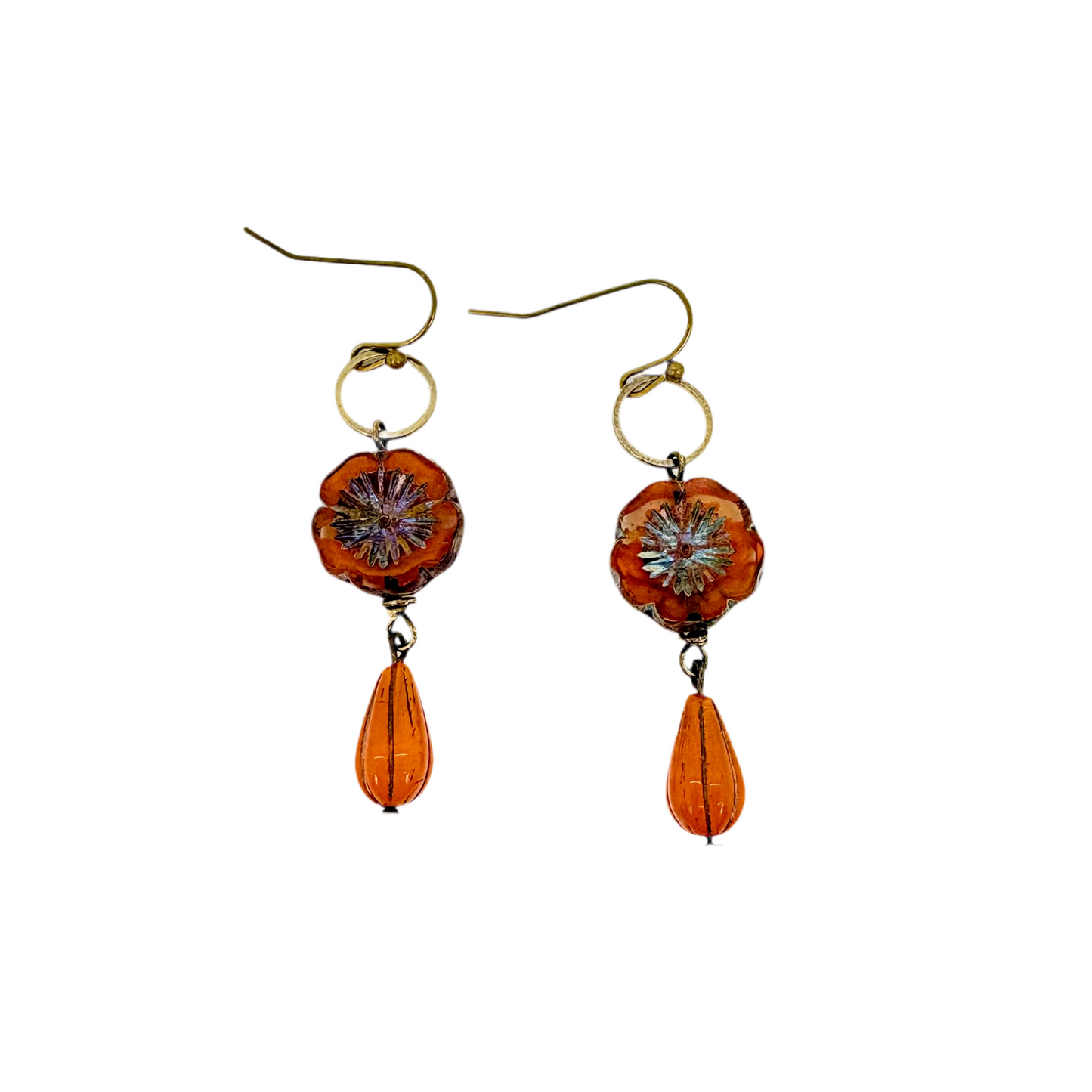 Hibiscus Ginger + Teardrop Earrings
