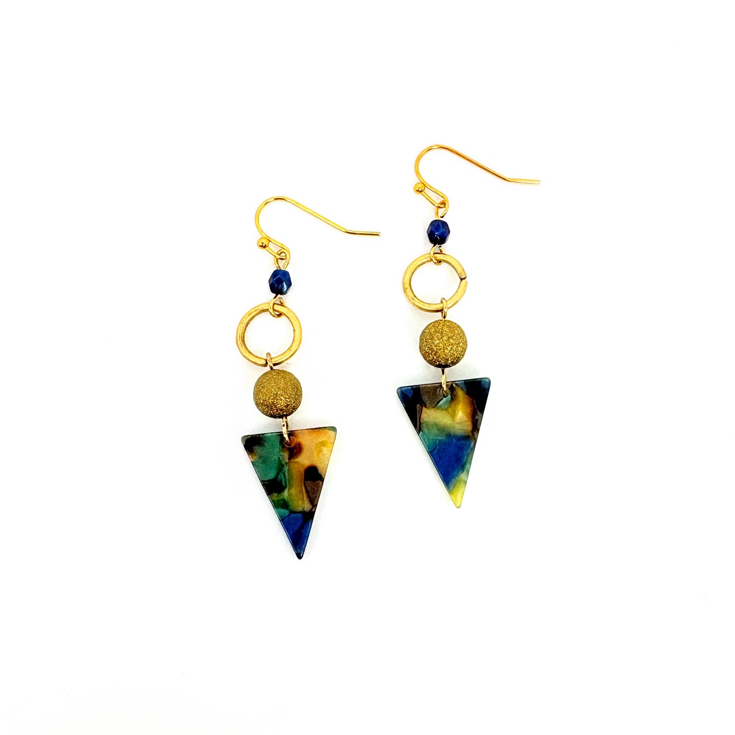 Geometric Earth-tone Triangle Earrings