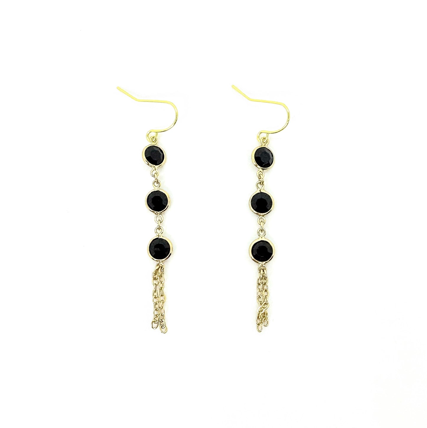 Black and Gold Link Earrings