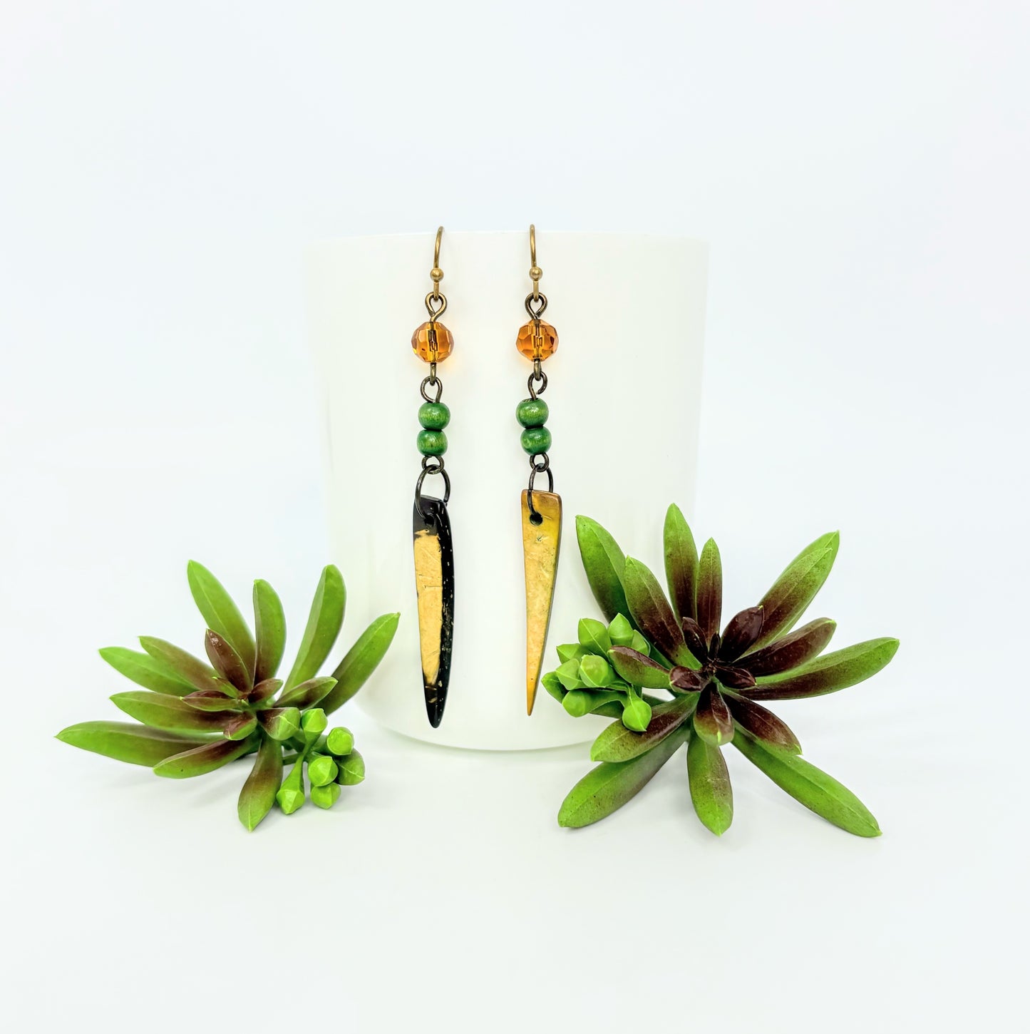 Wood + Coconut Earrings