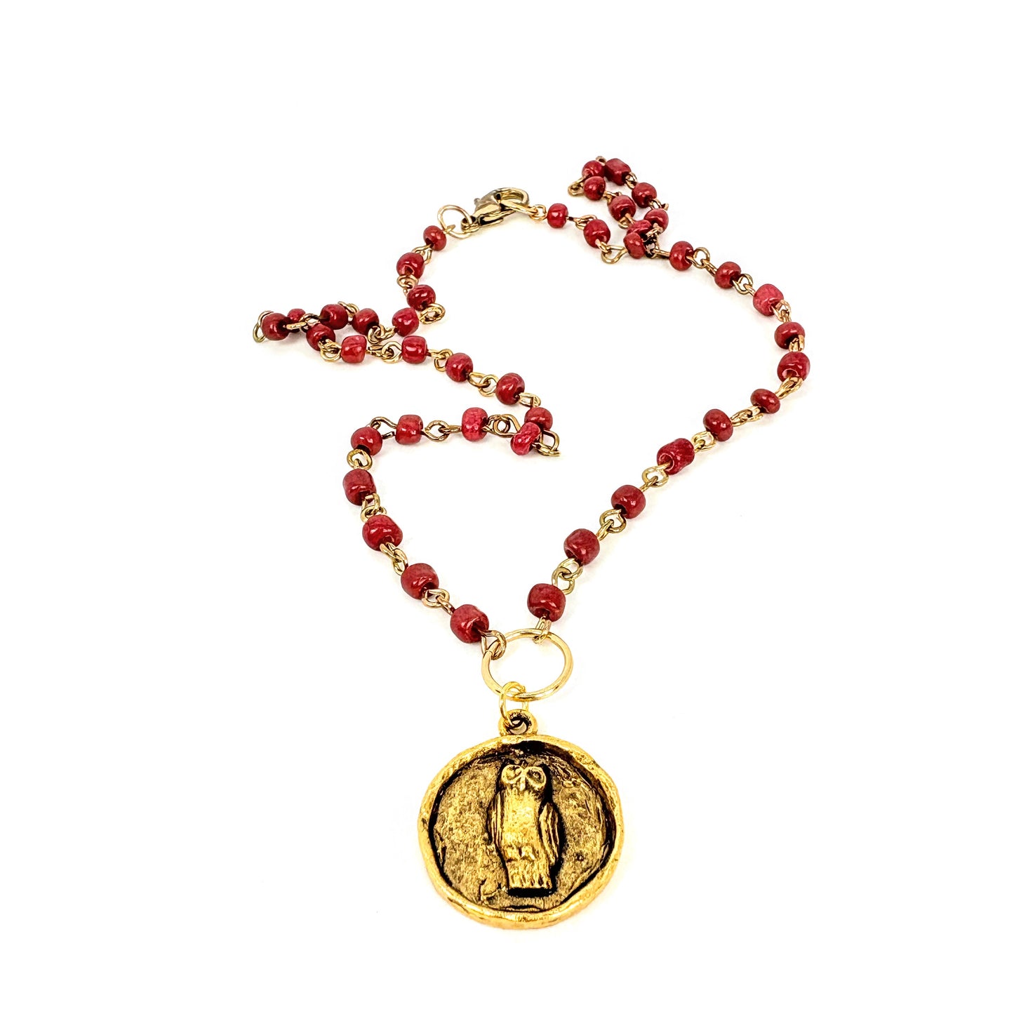 Antique Owl Pendant Necklace