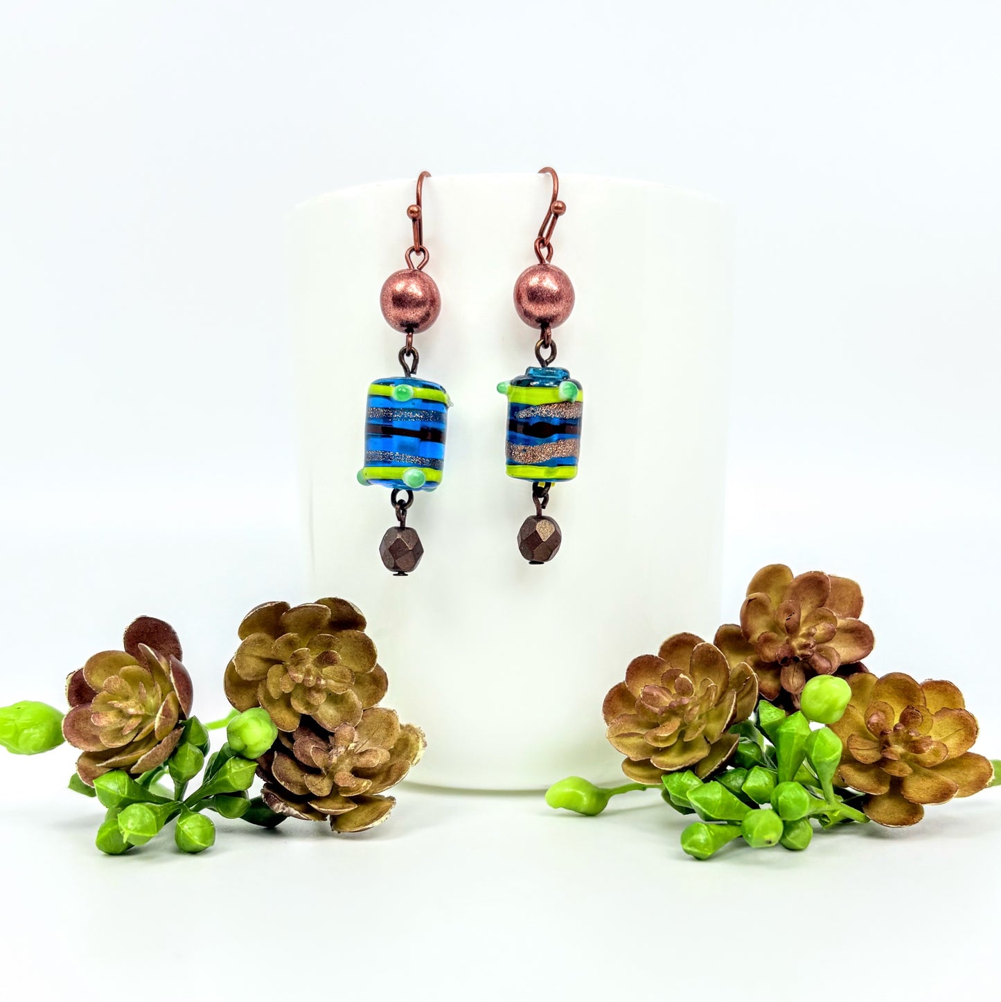 Abstract Blown Glass Earrings