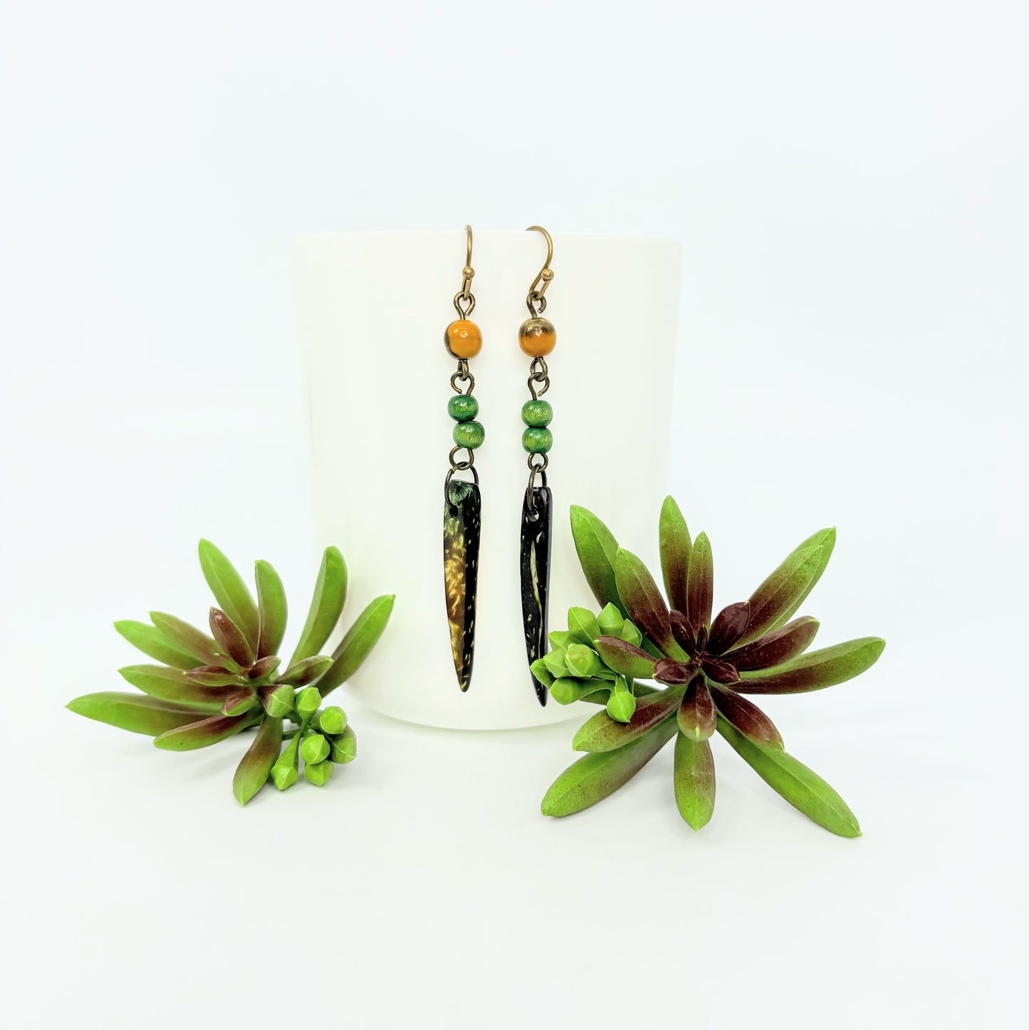 Wood + Coconut Earrings