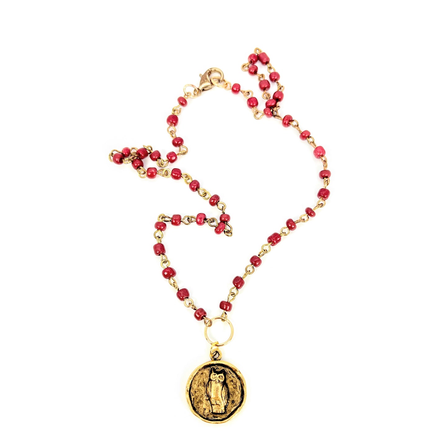 Antique Owl Pendant Necklace