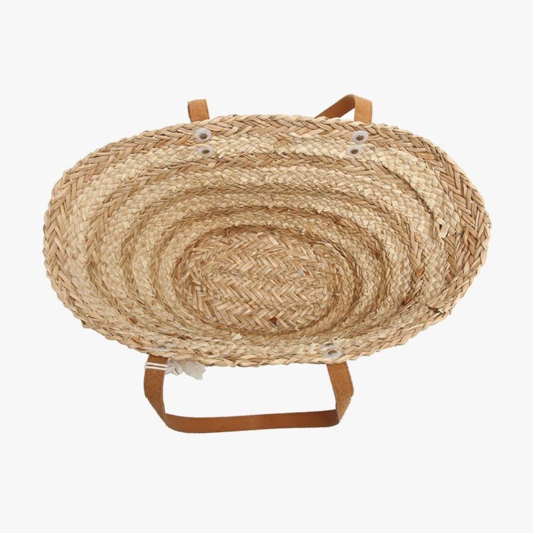 Sea Grass Two-Tone Striped Tote