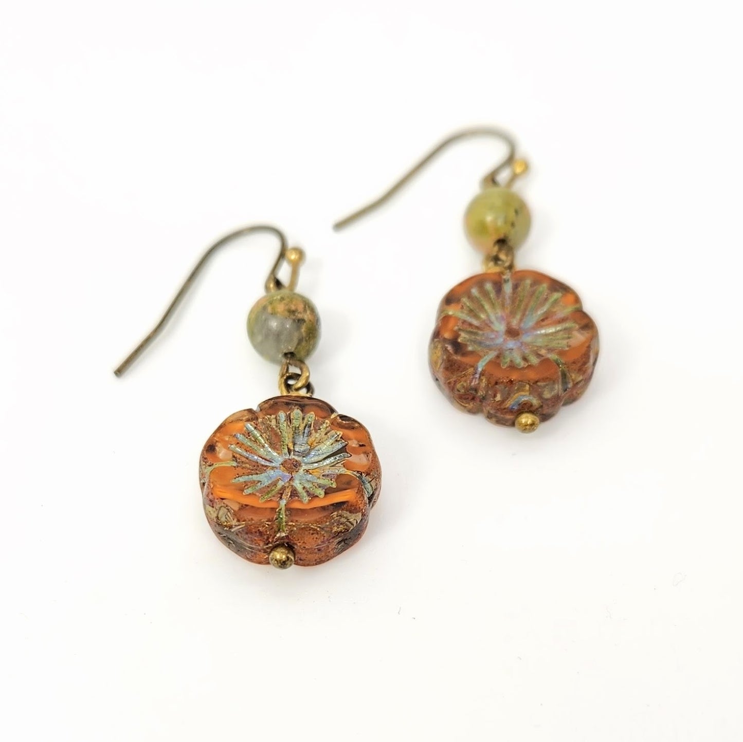 Unikite + Flower Earrings