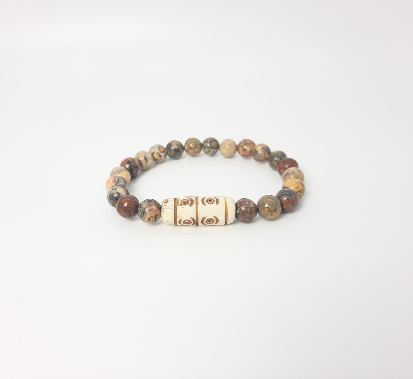 Leopard Jasper + Eye Focal Bracelet