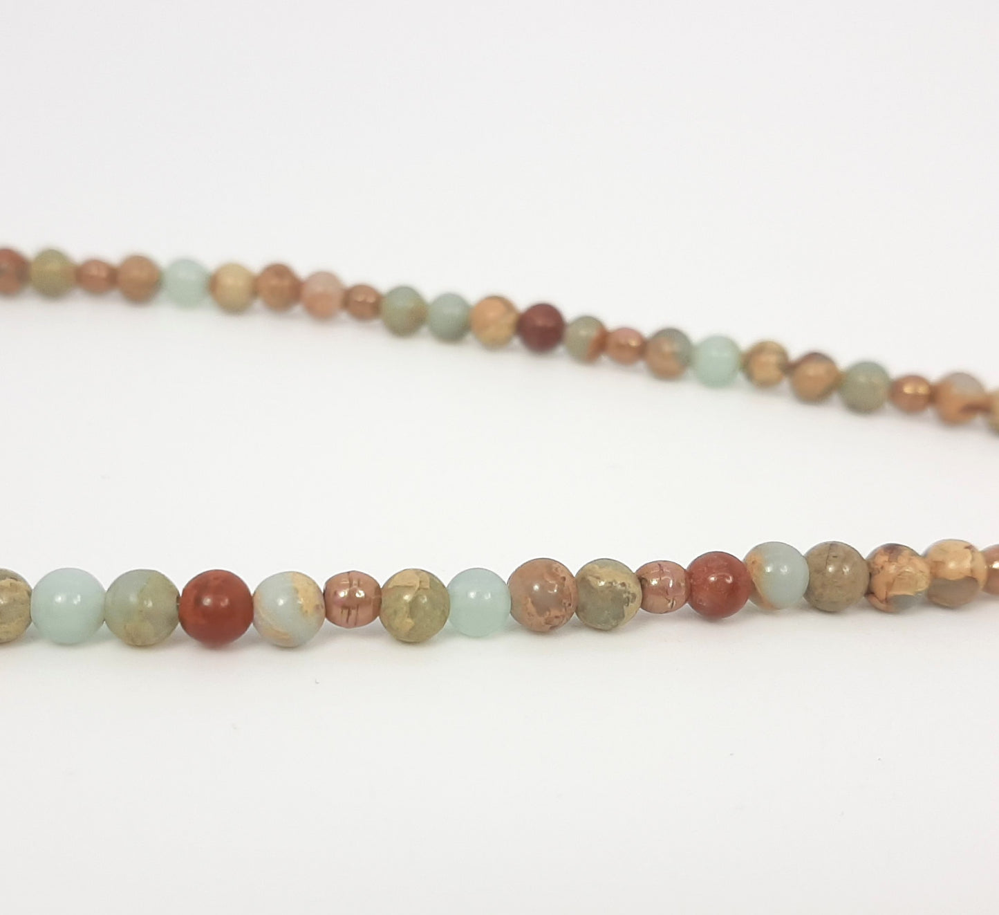 Blue Brown Snake Skin Jasper Teardrop Necklace