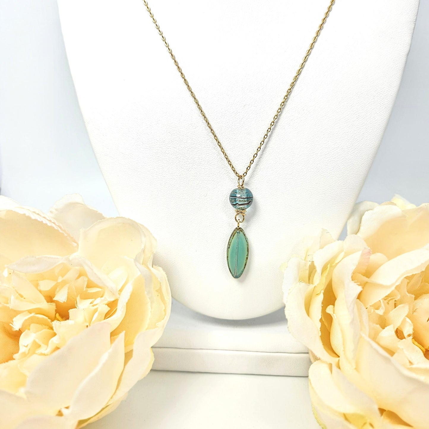 Glass Bead + Czech Glass Necklace