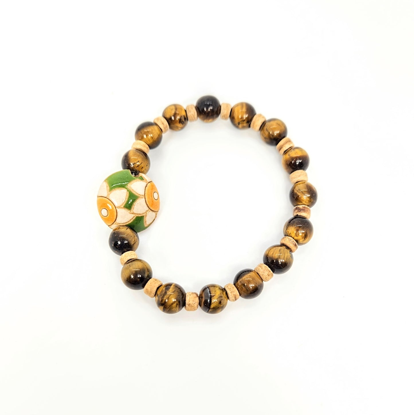 Tiger Eye + Daisy Bracelet