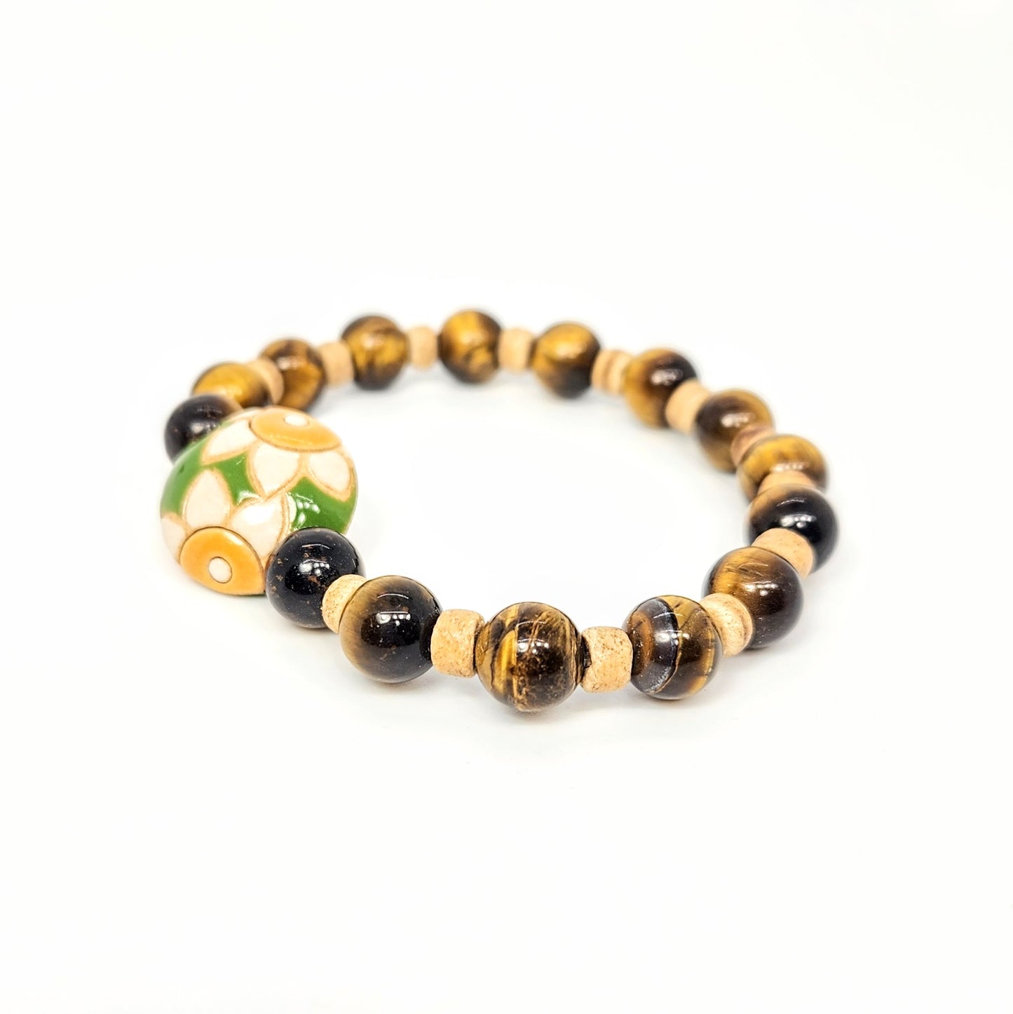 Tiger Eye + Daisy Bracelet