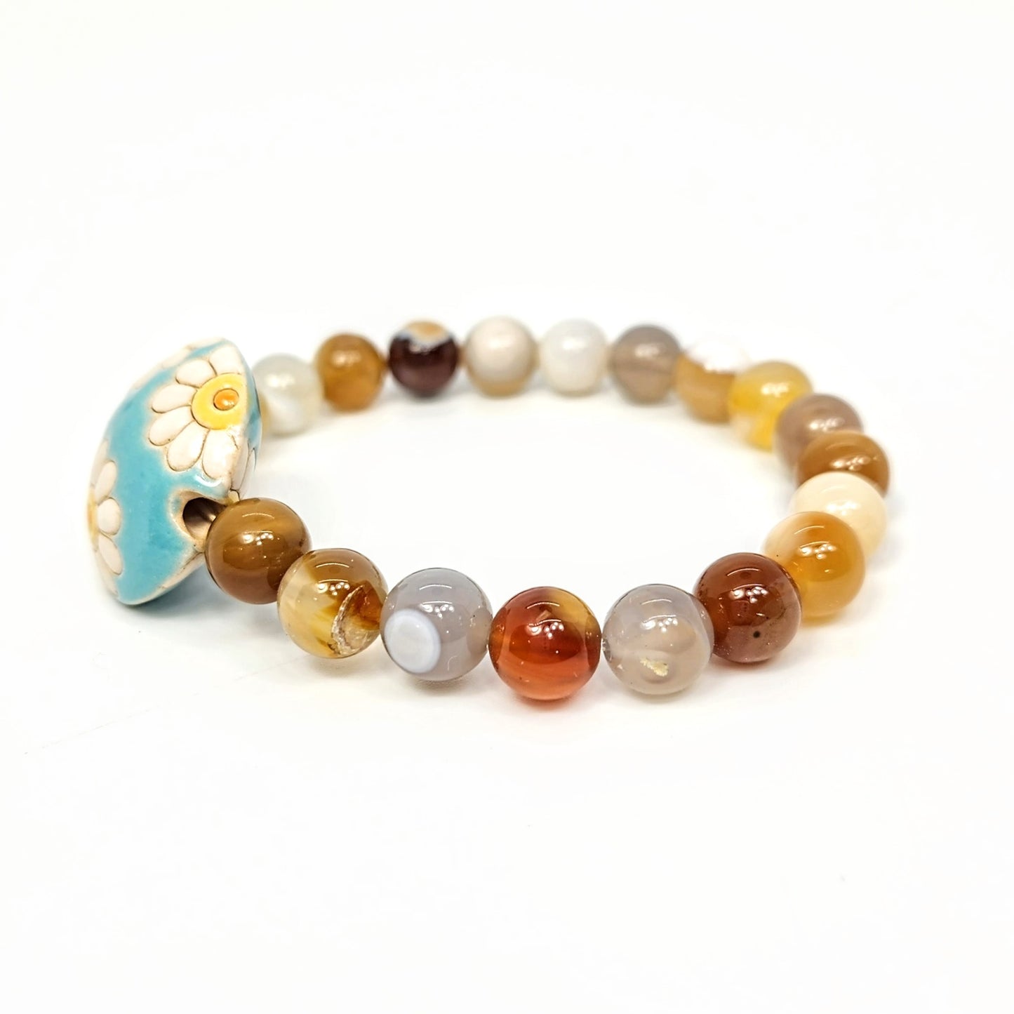 Daisy Flower Power + Blaze Agate Bracelet