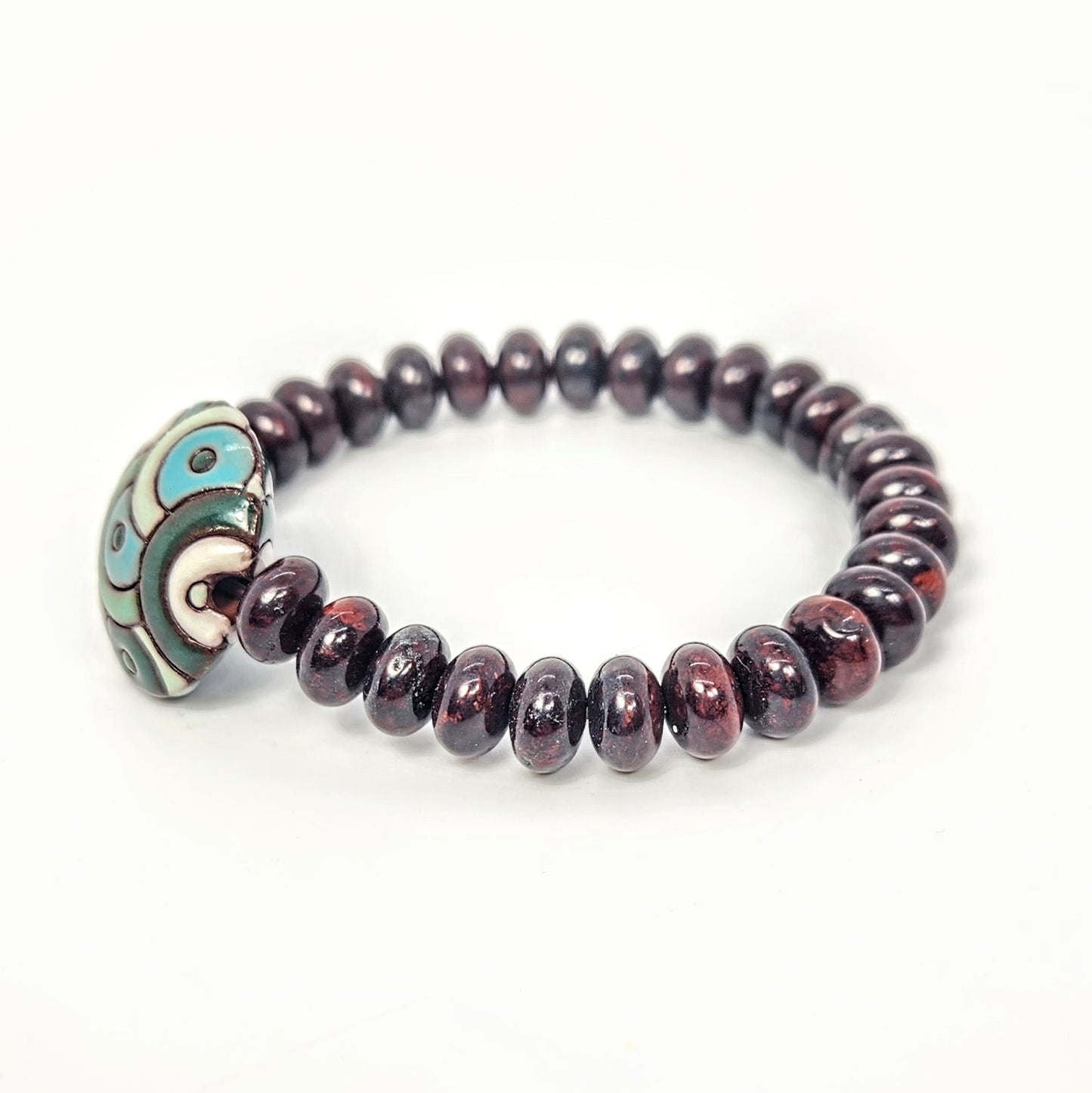 Circles Teal + Poppy Jasper Bracelet