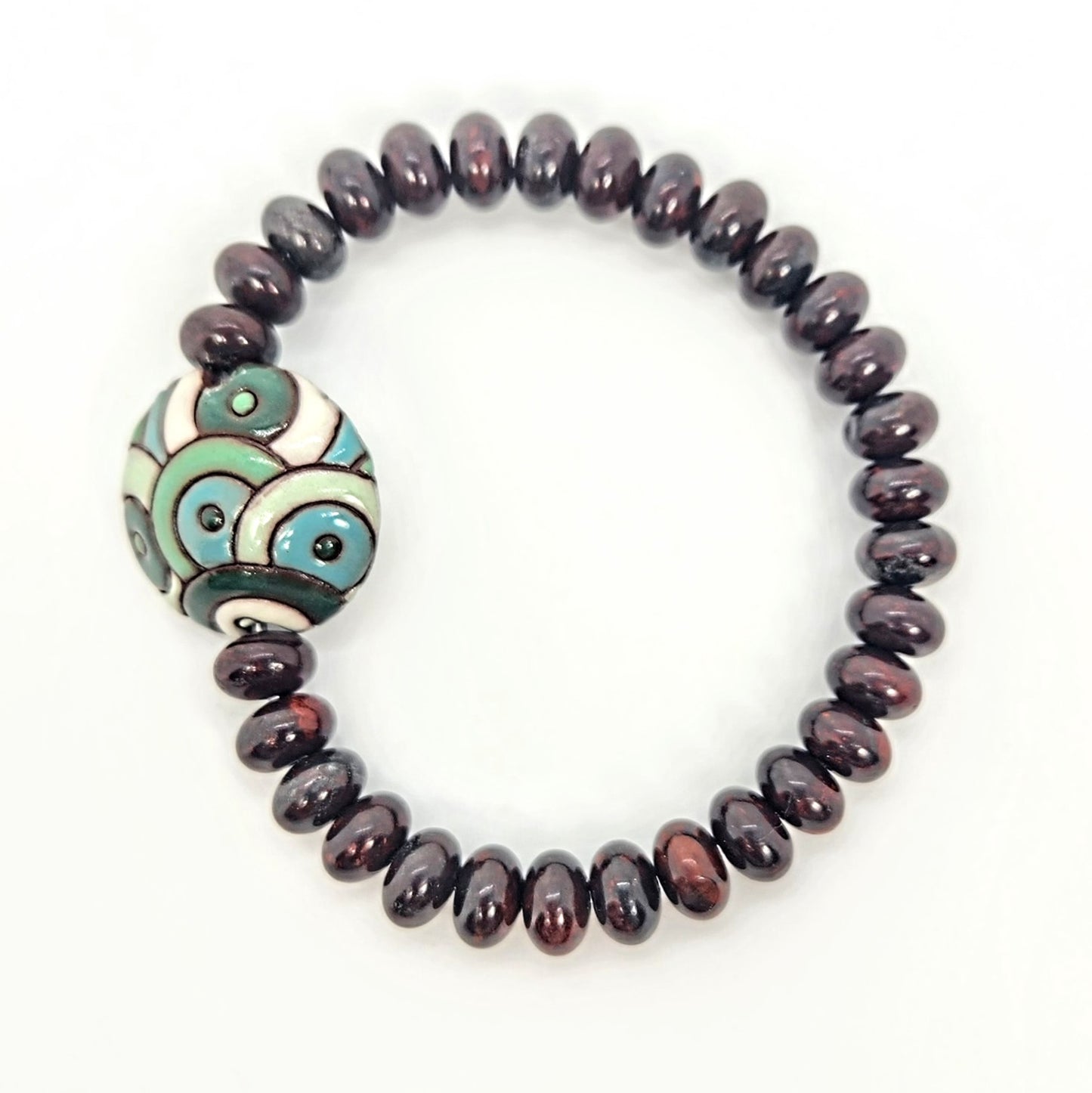 Circles Teal + Poppy Jasper Bracelet