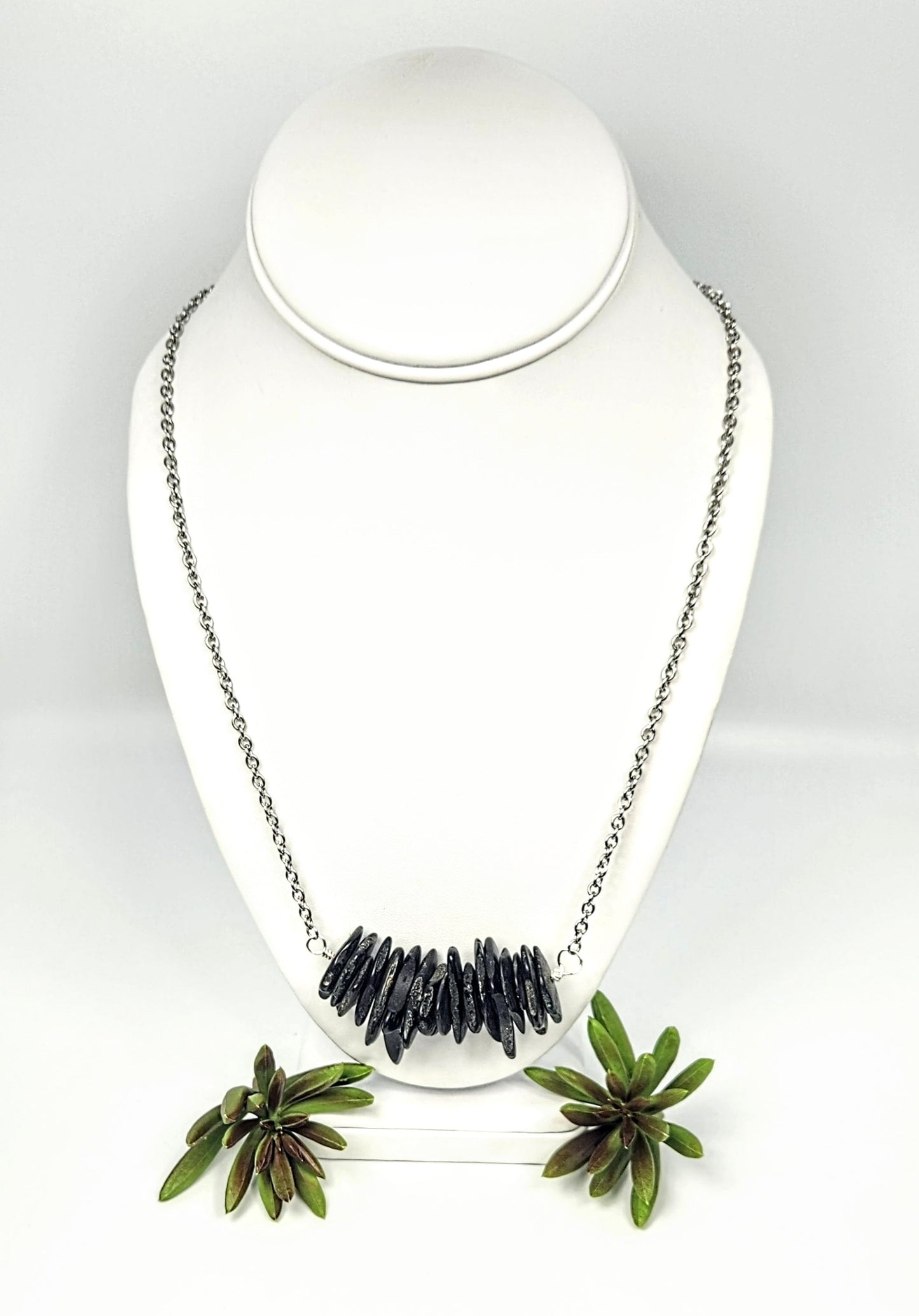Abstract Wood Bar Necklace