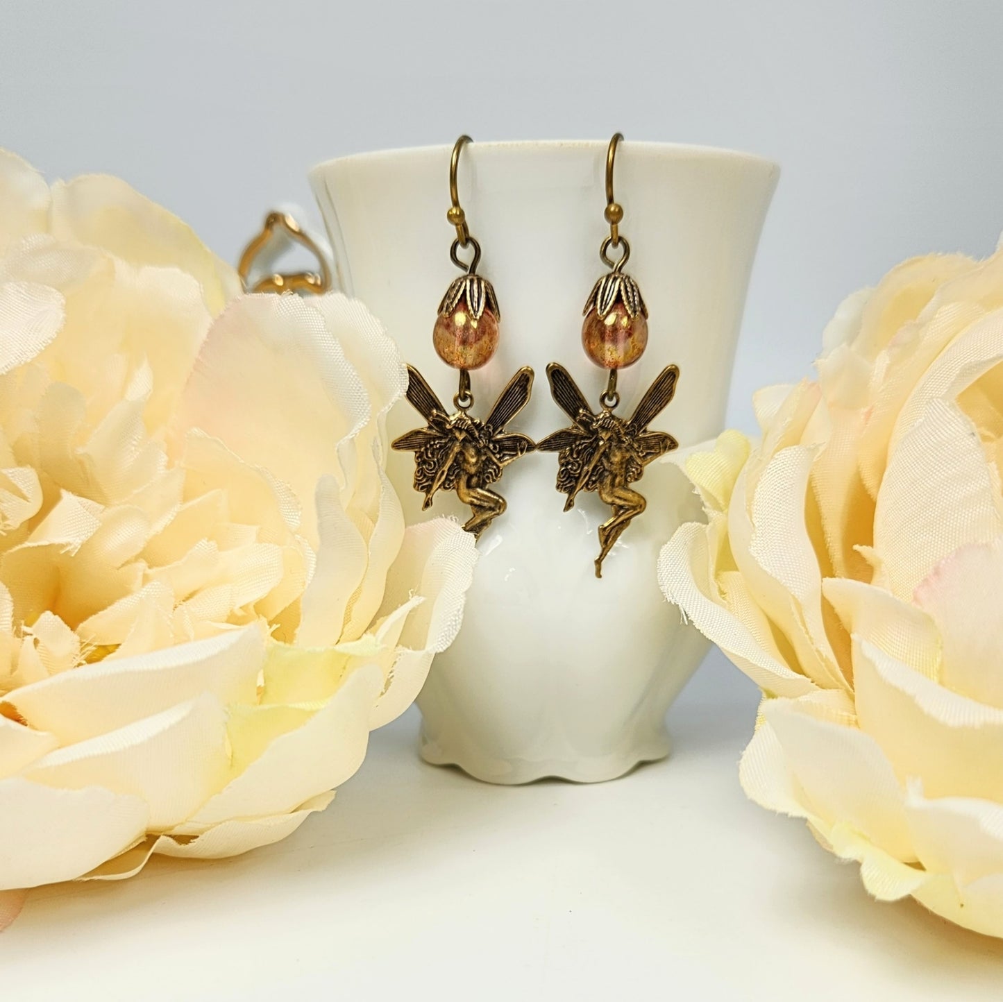 Fairy In Flight Pink Earrings