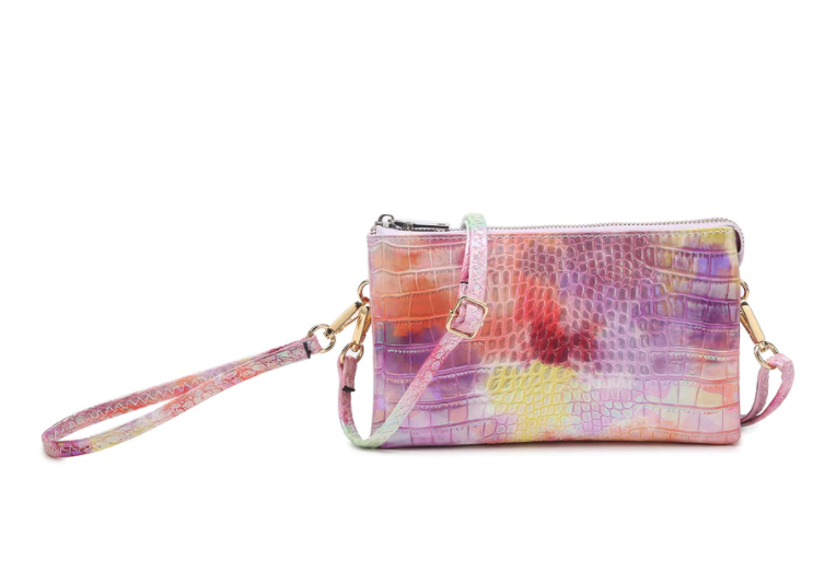 Jen & Co Riley Crocodile Tie Dye Purple + Yellow