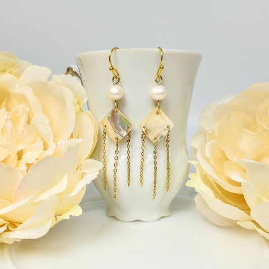 Mother of Pearl Chandelier Earrings