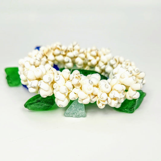 Snail Shells White Stretch Bracelet