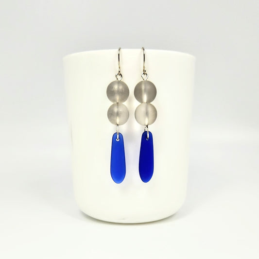 Indigo Glass Paddle Earrings