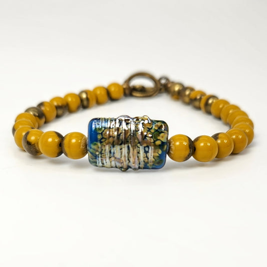 Blue Blown Glass Bracelet