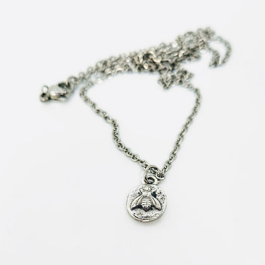 Tiny Bee Pendant Necklace