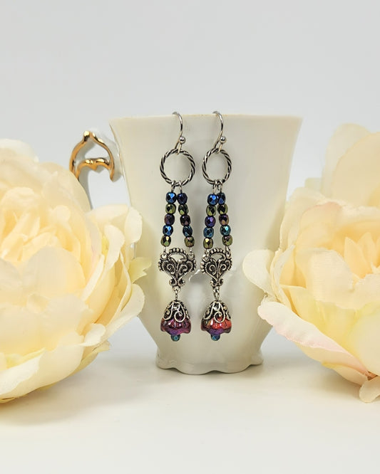 Ellie Heart Flower Earrings