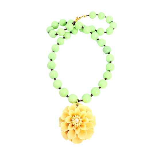 Flower Pendant on Green